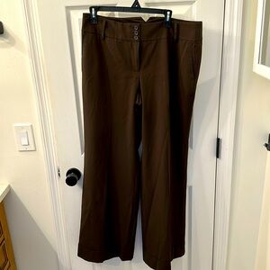 Loft chocolate brown wide leg dress pants